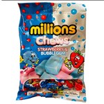MILLIONS CHEWS STRAWBUBBLE UK 120G X 12 PACK