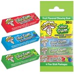 WARHEADS SOUR GUM 4PK PEG BAG 50G  X 10 PACK