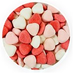 JUICY JELLY PINK  WHITE HEARTS 1KG
