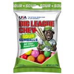 BIG LEAGUE SOUR GUMBALLS ASSORTED PEG BAG 85G X 12 PACK