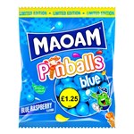 UK MAOAM PINBALLS BLUE CHEWS PEG BAG 140G X 14 PACK