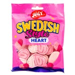 JUICY JELLY SWEDISH STYLE VANILLA  STRAWBERRY HEART PEG BAG 100G X 12