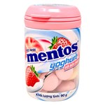 MENTOS CHEWS YOGURT  PEACH  STRAWBERRY BOTTLE 90G X 6 PACK