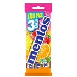 MENTOS FRUIT 3 ROLL MULTIPACK 1125G X 20 PACK