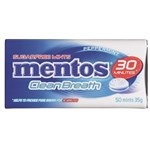 MENTOS CLEAN BREATH PEPPERMINT 35G X 12
