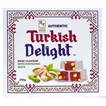 AUTHENTIC TURKISH DELIGHT ROSE  PISTACHIO 250G TRAY