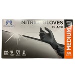 NITRILE GLOVES BLACK POWDER FREE MEDIUM 100 PCS