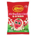 ALLENS STRAWBERRIES  CREAM PEG BAG 190G X 12 PACK